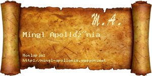 Mingl Apollónia névjegykártya